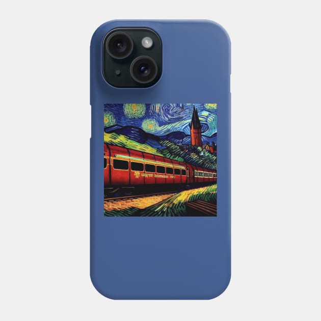 Starry Night Wizarding Express Train Phone Case by Grassroots Green