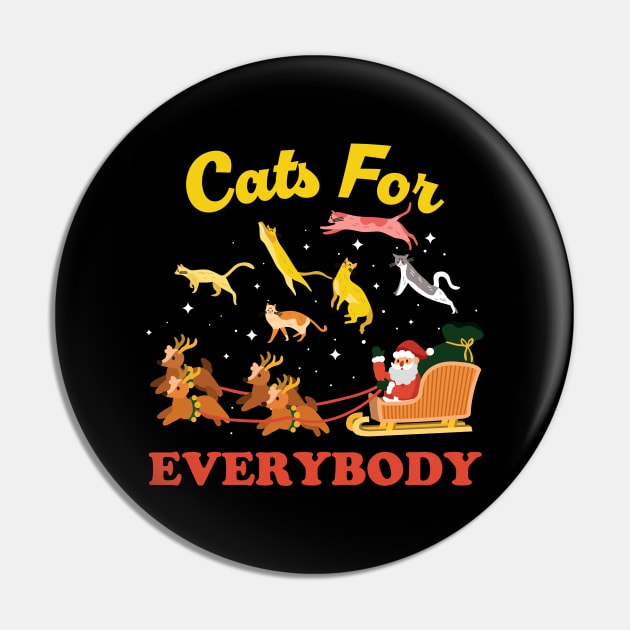 Cats For Everybody - meowy christmas vintage Pin by SUMAMARU