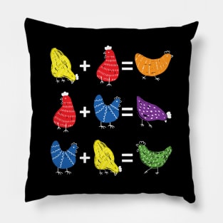 Chicken Themed Color Theory for Art Teacher Artist Pillow