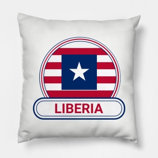 Liberia Country Badge - Liberia Flag Pillow