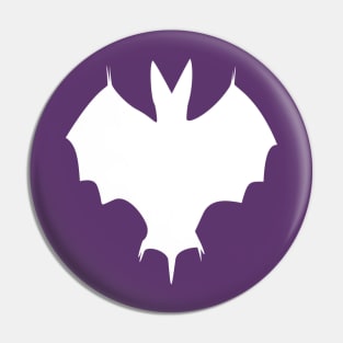 Simple Silhouette Of A Halloween Bat White Pin