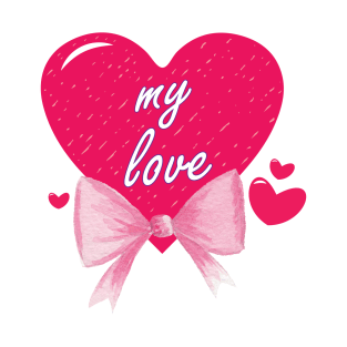 My Love Cute Heart Love Shirt For Mom & Grandma T-Shirt