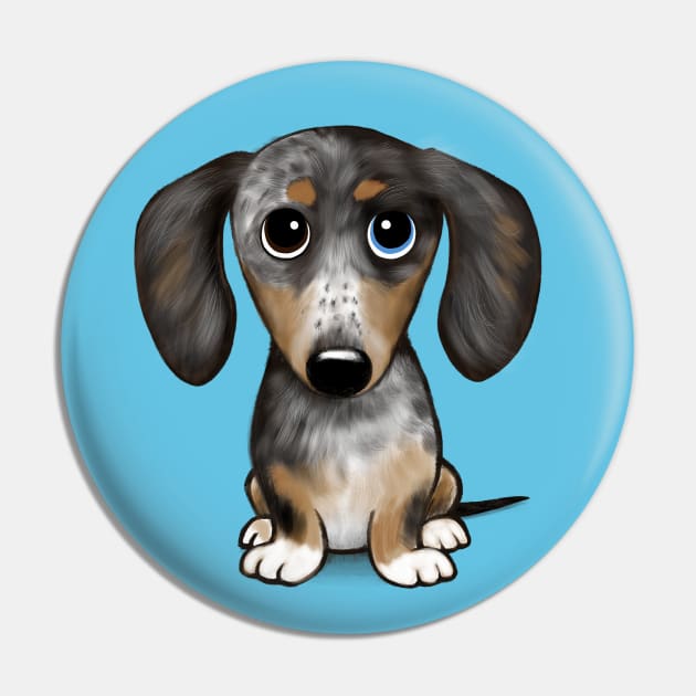 Merle Dapple Dachshund Cute Wiener Dog Pin by Coffee Squirrel