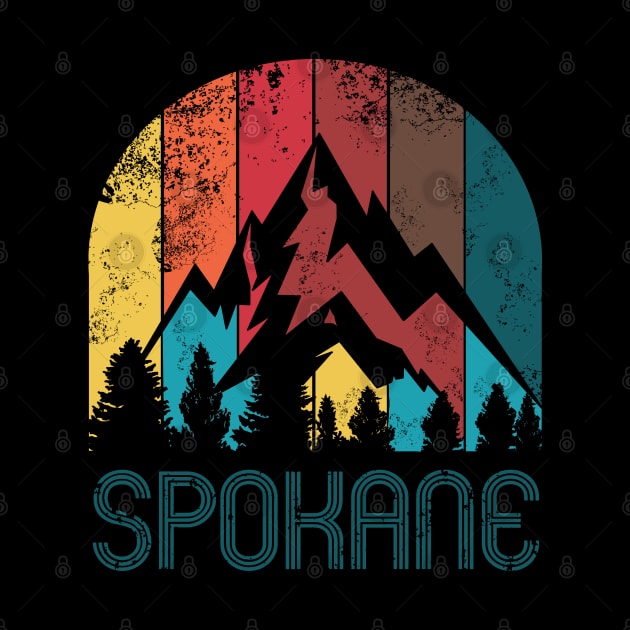 Retro City of Spokane T Shirt for Men Women and Kids by HopeandHobby