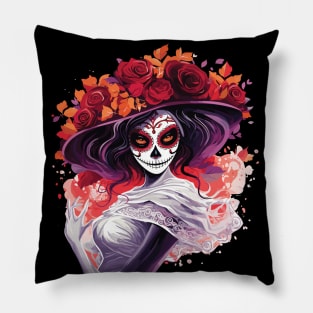 Skull Lady - Halloween Design Pillow