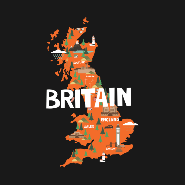 Great Britain Illustrated Map by JunkyDotCom