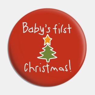 Babys First Christmas Graphic in White Pin