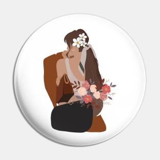 A Beautiful fashionable girl with hair flowers | Positivity Pin