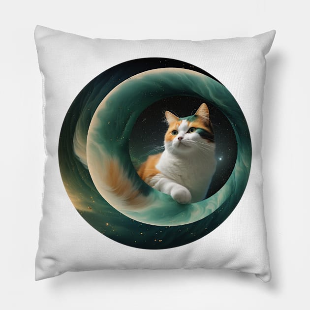 Feline Fashion: Cute Cat Shirts for Ladies Pillow by laverdeden