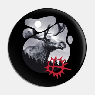 Elk Moose in the nature with the sami sun Pin