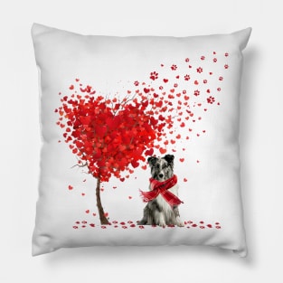 Happy Valentine's Day Heart Tree Love Shetland Sheepdog Pillow