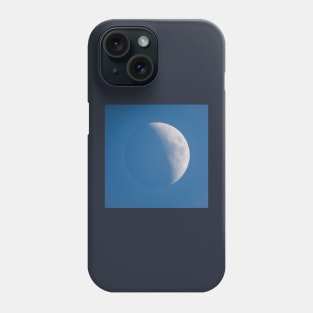 Moon during the day against blue sky Phone Case