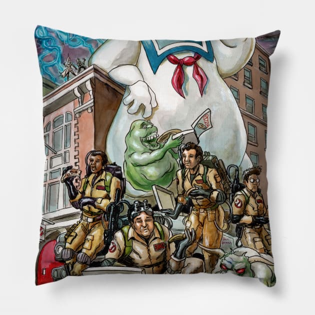 Bustin Makes You Feel Hungry! Pillow by GDanArtist