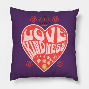 Hippie Style Peace, Love & Kindness Pillow