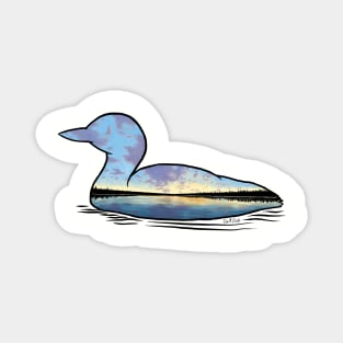 Loon Silhouette - Sunrise Magnet