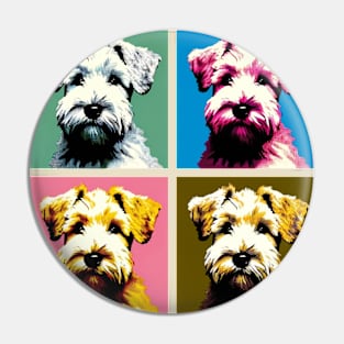 Pop Retro Art Soft Coated Wheaten Terrier - Cute Puppy Pin