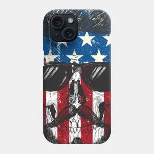 Hipster American Flag Skull Phone Case