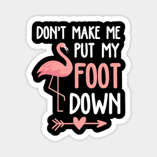 Flamingo Don't Make Me Put My Foot Down Magnet