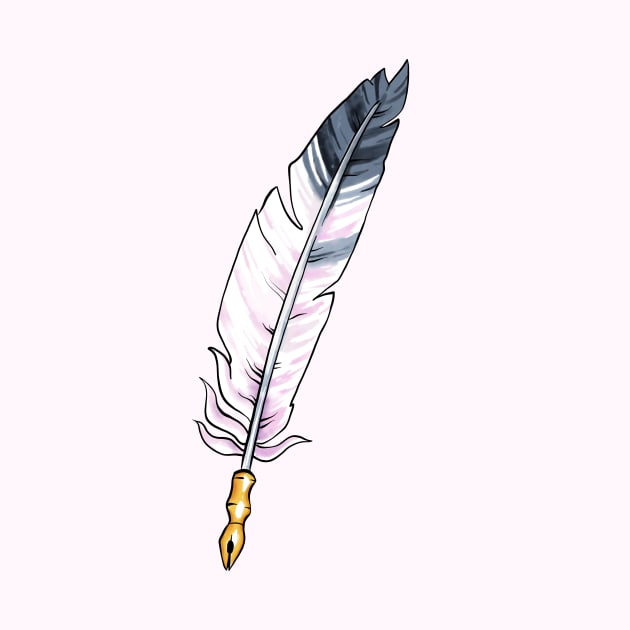 Pastel Feather Quill by Ellen Wilberg