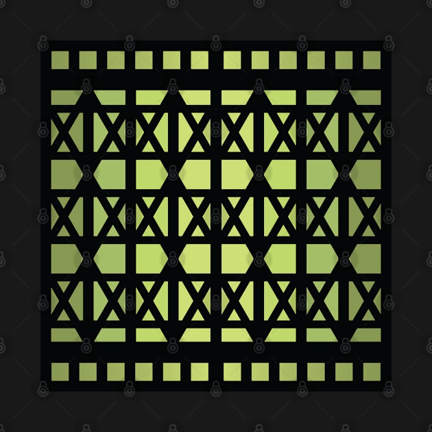 “Dimensional Fence” - V.6 Green - (Geometric Art) (Dimensions) - Doc Labs by Doc Labs