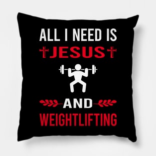 I Need Jesus And Weightlifting Lifting Pillow