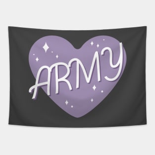 BTS ARMY purple heart borahae typography Tapestry