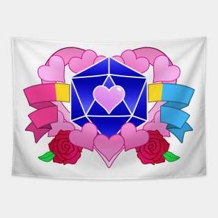 DiceHeart - Pan Banner, Dark Blue Dice Tapestry