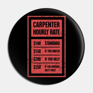 Funny Carpenter Hourly Rate Pin