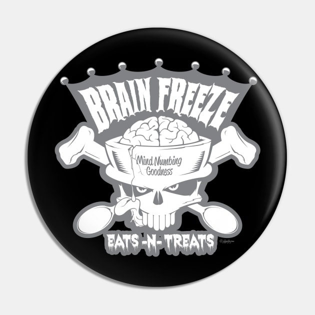 Brain Freeze Eats-N-Treats (Gray) Pin by QuigleyCreative