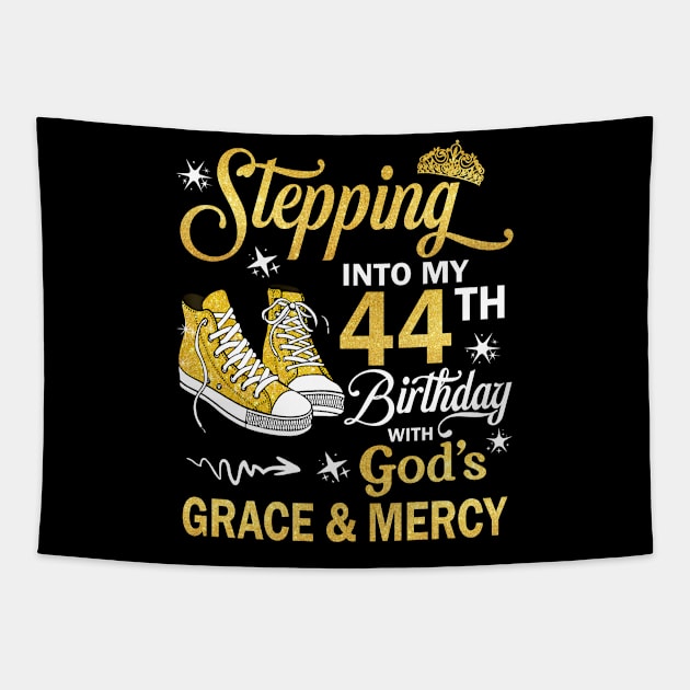 Stepping Into My 44th Birthday With God's Grace & Mercy Bday Tapestry by MaxACarter