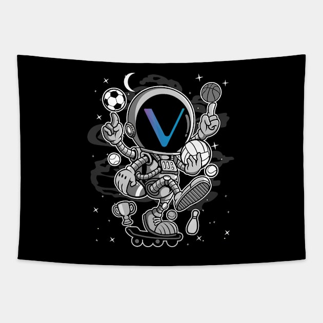 Astronaut Skate Vechain VET Coin To The Moon Crypto Token Cryptocurrency Blockchain Wallet Birthday Gift For Men Women Kids Tapestry by Thingking About