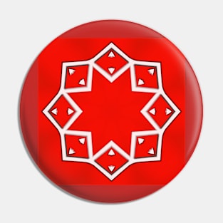 Bright Red Kaleidoscope Pattern (Seamless) 9 Pin