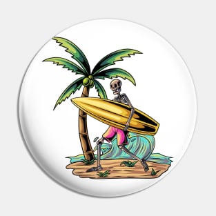 surfing on the beach Pin