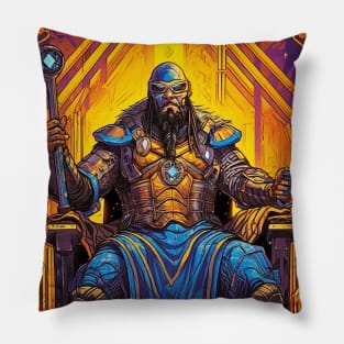 Cyberpunk Style Tarot - The Augmented Emperor Pillow