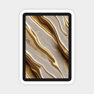 Gild Marble White and Gold Stone Pattern Texture #3 Magnet