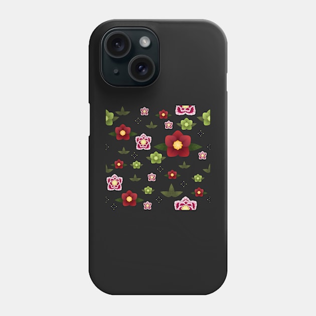 Hellebore Winter Flower Seamless Varied Pattern Phone Case by PaperRain
