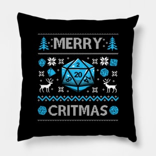 Merry Critmas Ugly Christmas Sweater For DND fans Pillow