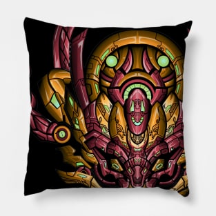 steampunk tengu mecha cyborg art Pillow