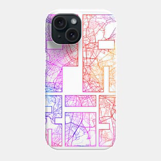 Paris, France City Map Typography - Colorful Phone Case