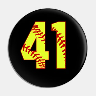 Fastpitch Softball Number 41 #41 Softball Shirt Jersey Uniform Favorite Player Biggest Fan Pin