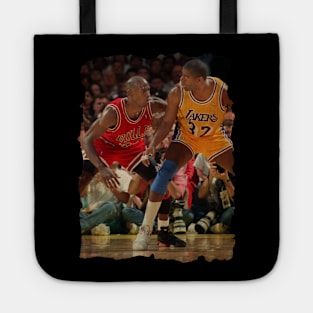 Michael Jordan vs Magic Johnson Vintage Tote