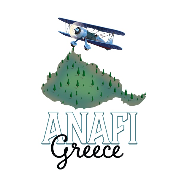 Anafi Greece Travel poster map by nickemporium1