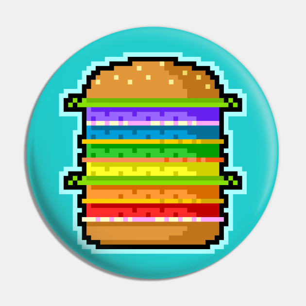 Pixel Hamburger Pin by sombrasblancas