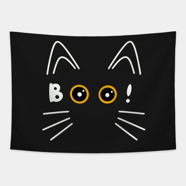 Boo! Halloween Cat Tapestry by Msstorey