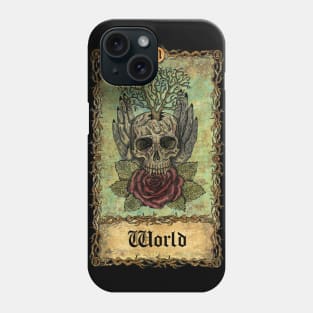World. Eternal Bones Tarot (Colorful) design. Phone Case