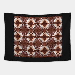 Dark Sienna Aesthetic - Earthy Abstract Pattern Tapestry