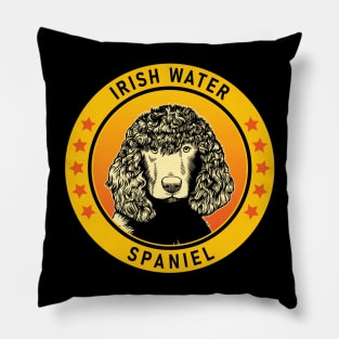 Irish Water Spaniel Dog Portrait Pillow