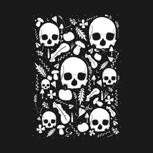 Black and white autumn skulls T-Shirt