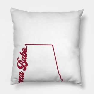 Bama Babe - Shape Of Alabama Pillow