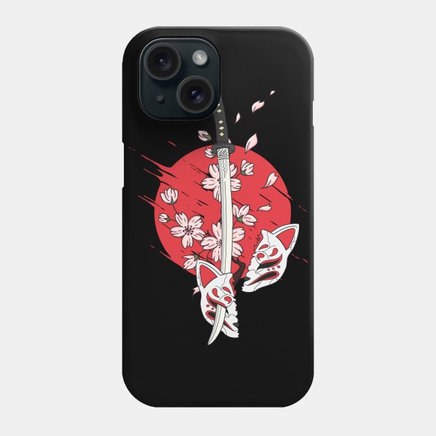 Kitsune mask broken Phone Case by LoenaStudio